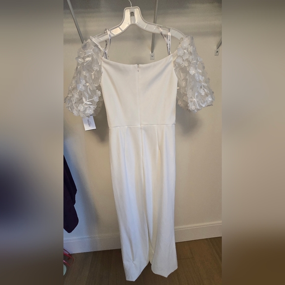 Off-the-Shoulder Floral Puff Sleeve Jumpsuit - Picture 4 of 6